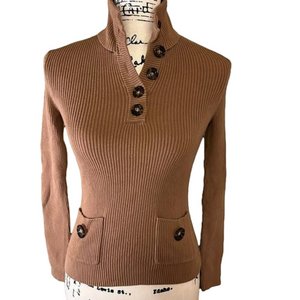 Vintage Moda international cotton turtleneck big button sweater Size sma…
